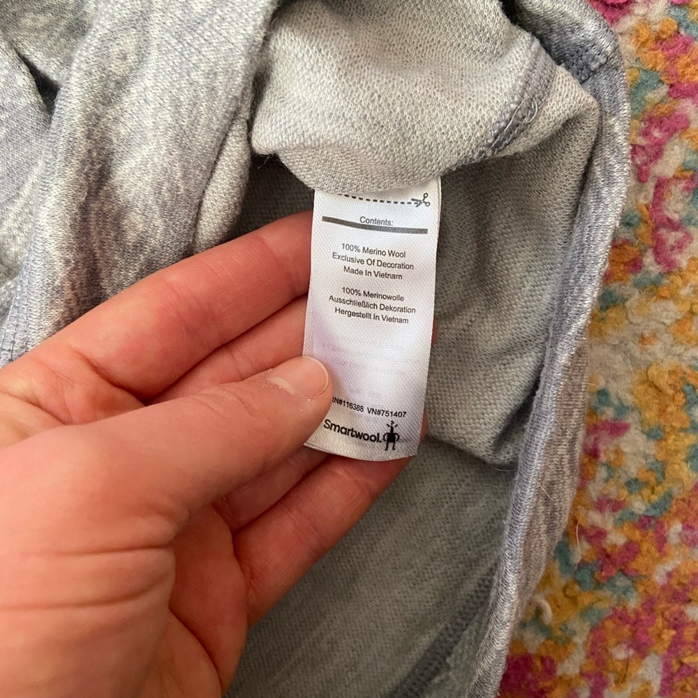 SmartWool Gray Patterned Quarter-Zip Pullover - image 4